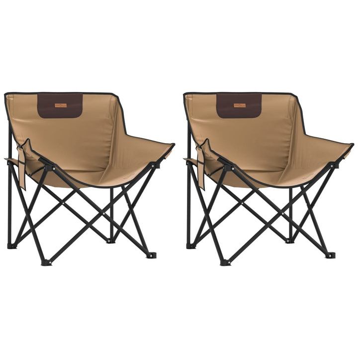 campingstole med lommer 2 stk. foldbar brun