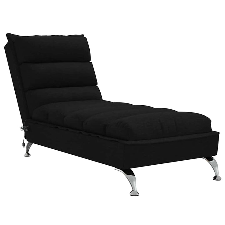 chaiselong med massage og hynder stof sort