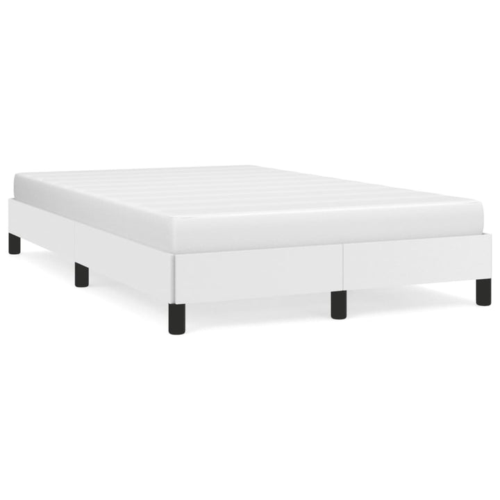 sengeramme uden madras 120x190 cm kunstlæder enkeltseng hvid