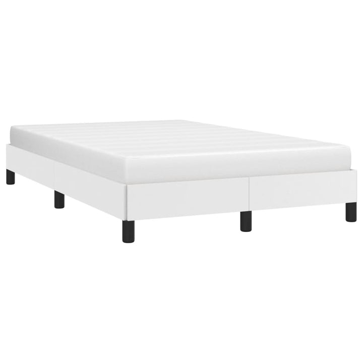 sengeramme uden madras 120x190 cm kunstlæder enkeltseng hvid