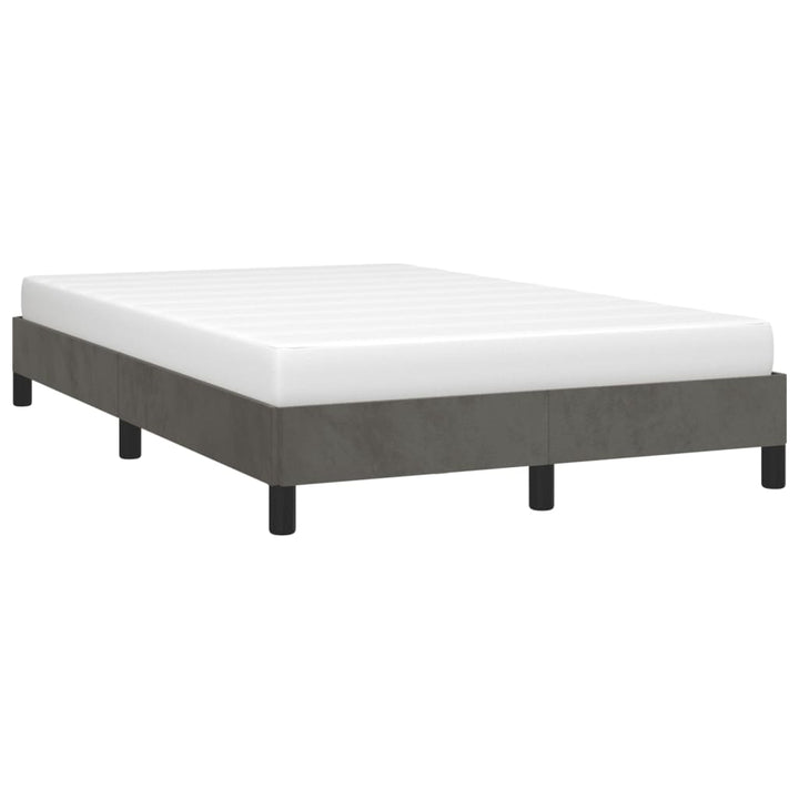 sengeramme uden madras 120x190 cm fløjl enkeltseng mørkegrå