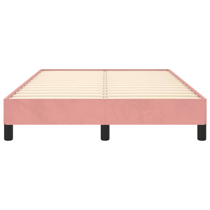 sengeramme uden madras 120x190 cm fløjl lyserød