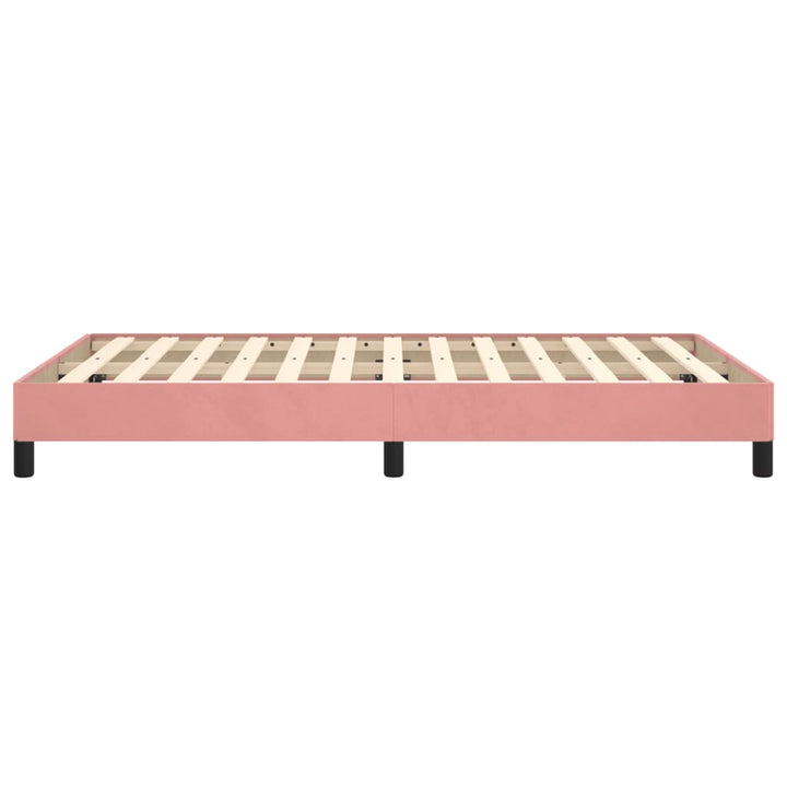 sengeramme uden madras 120x190 cm fløjl lyserød