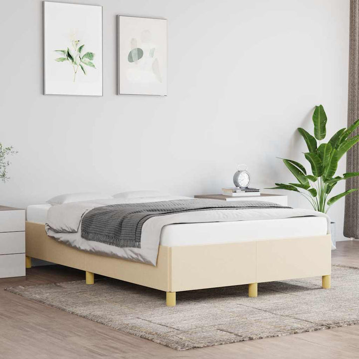 sengeramme uden madras 120x190 cm stof cremefarvet