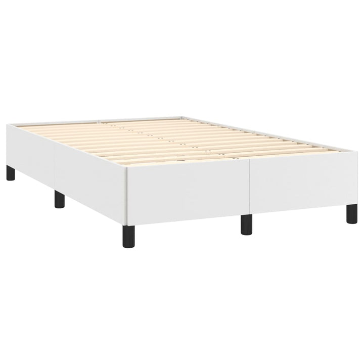 sengeramme uden madras 120x190 cm kunstlæder enkeltseng hvid