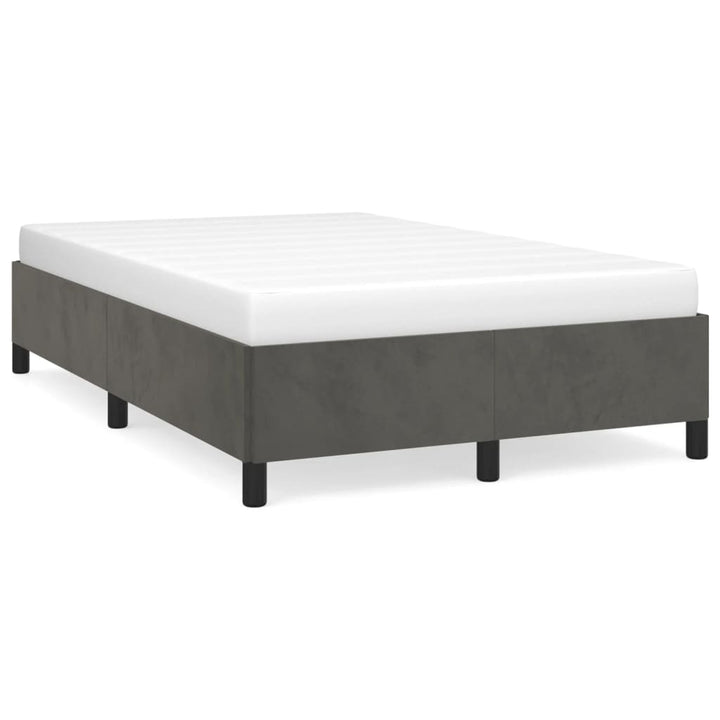 sengeramme uden madras 120x190 cm fløjl enkeltseng mørkegrå