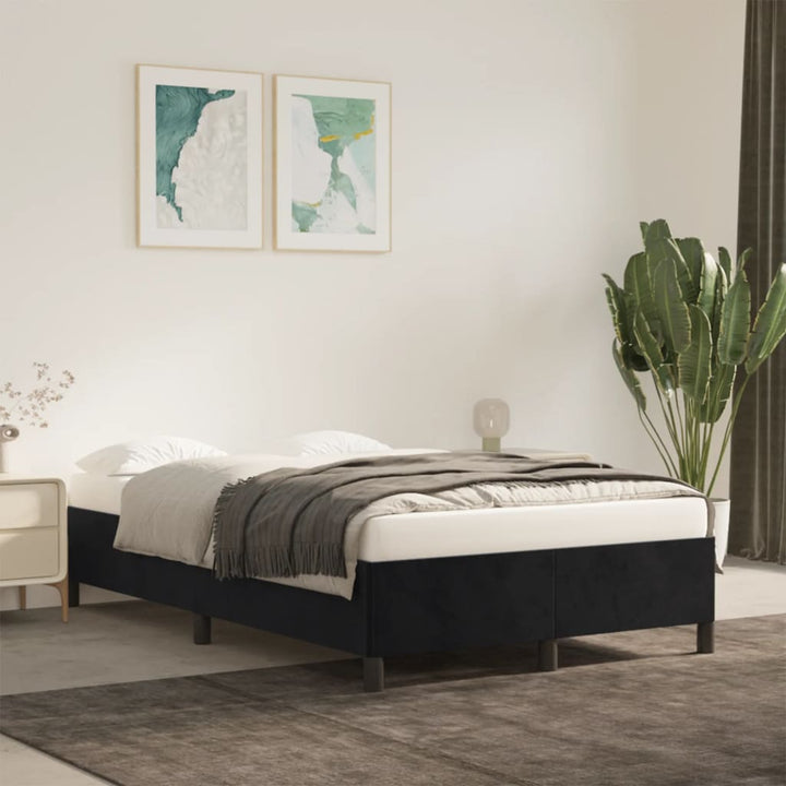 sengeramme uden madras 120x190 cm fløjl enkeltseng sort