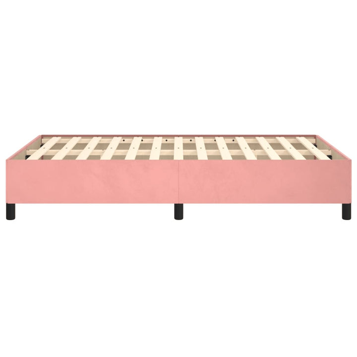 sengeramme uden madras 120x190 cm fløjl lyserød