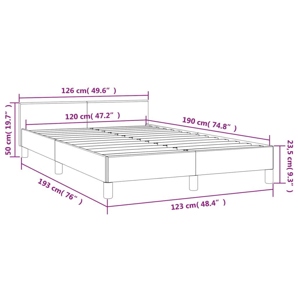 sengeramme uden madras 120x190 cm stof cremefarvet