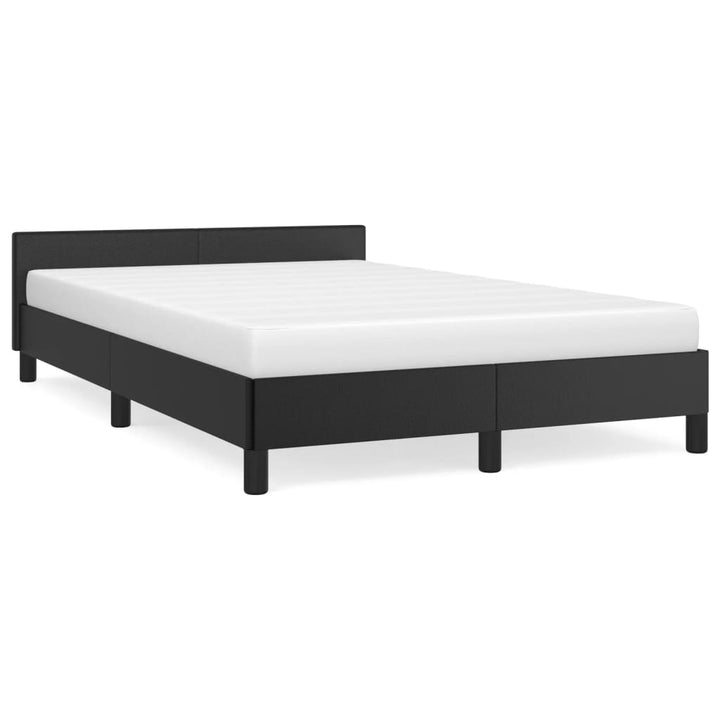 sengeramme uden madras 120x190 cm kunstlæder enkeltseng sort