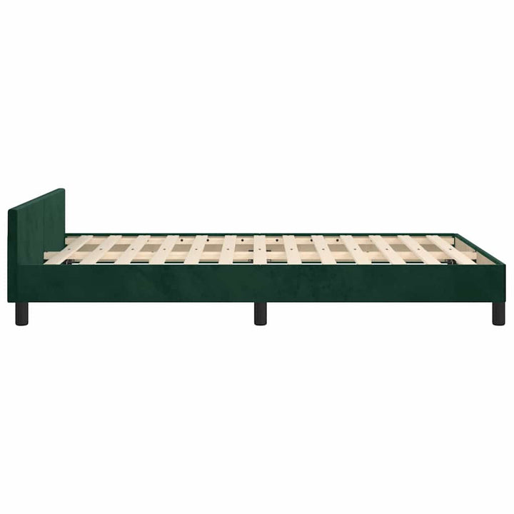 sengeramme uden madras 120x190 cm fløjl mørkegrøn
