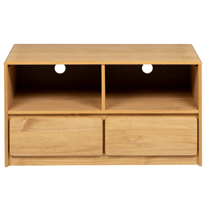 tv-bord SAUDA 99x43x55 cm massivt fyrretræ egetræsfarvet