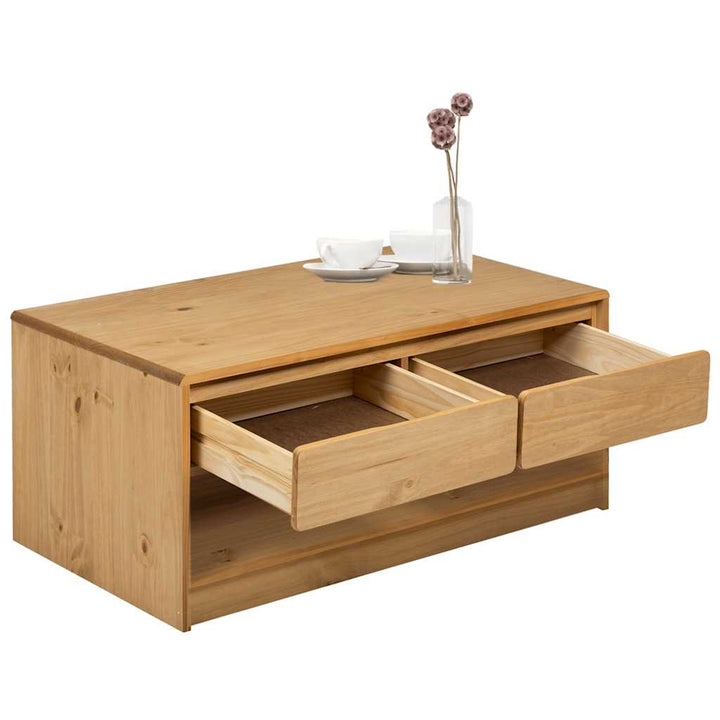 sofabord SAUDA 99x55x45 cm massivt fyrretræ egetræsfarvet