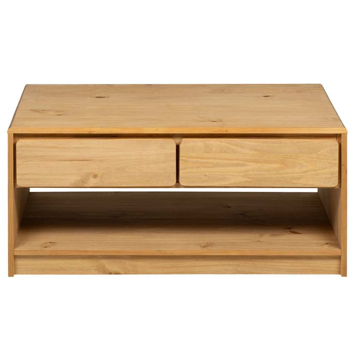 sofabord SAUDA 99x55x45 cm massivt fyrretræ egetræsfarvet