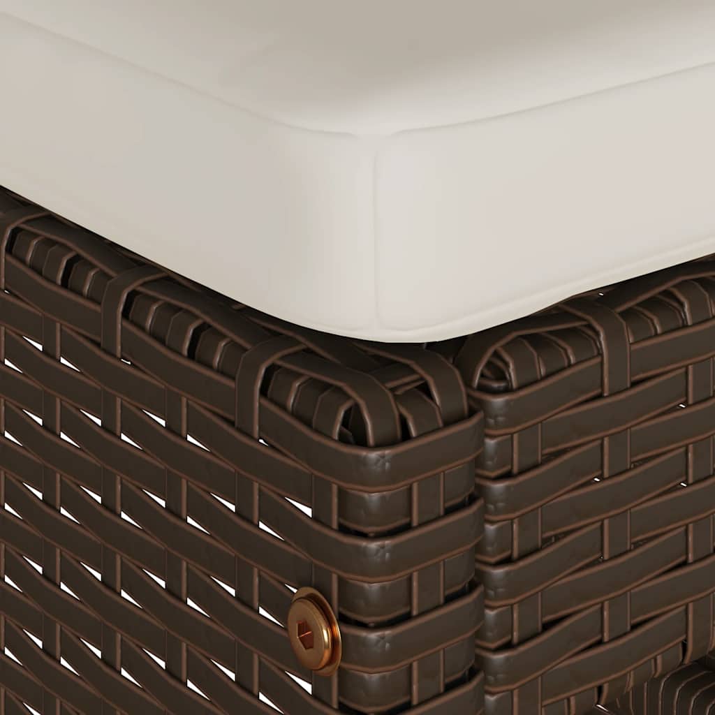 udendørs barstole med hynder 2 stk. polyrattan brun