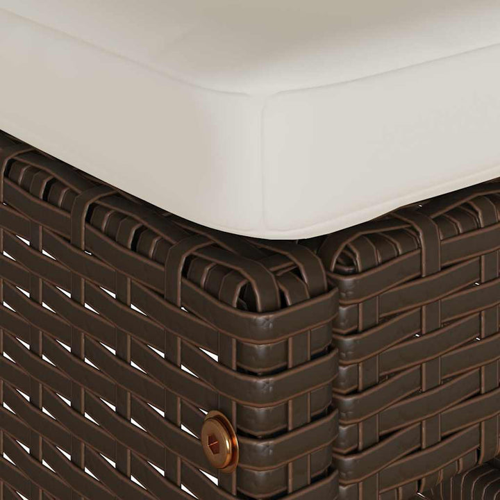 barstole til haven med hynder 4 stk. polyrattan brun