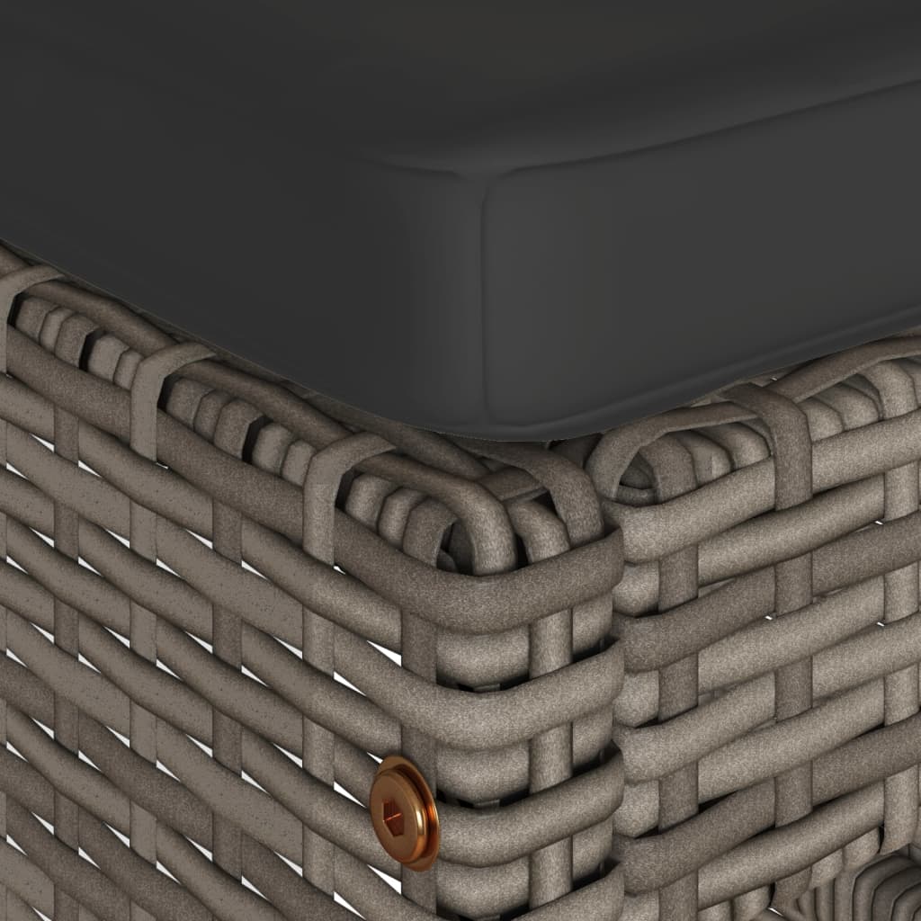 barstole til haven med hynder 4 stk. polyrattan grå