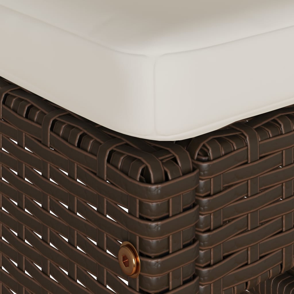 udendørs barstole med hynder 6 stk. polyrattan brun