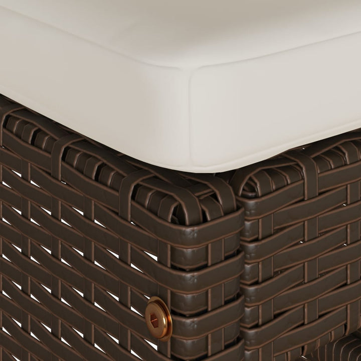 udendørs barstole med hynder 6 stk. polyrattan brun