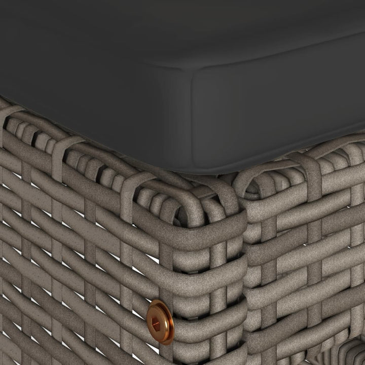 barstole til haven med hynder 6 stk. polyrattan grå