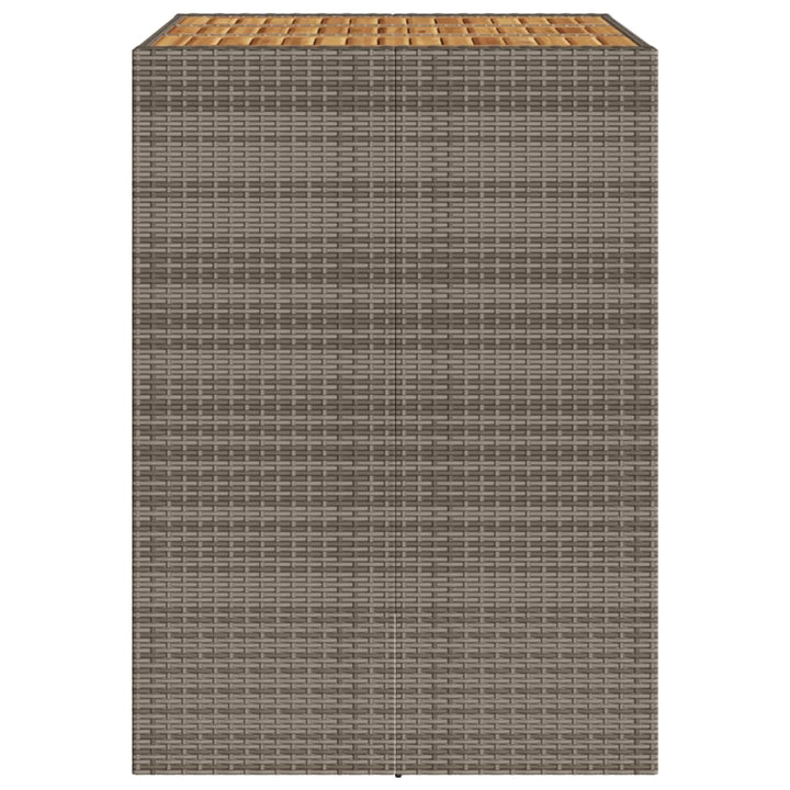 barbord til haven 105x80x110 cm akacietop polyrattan grå
