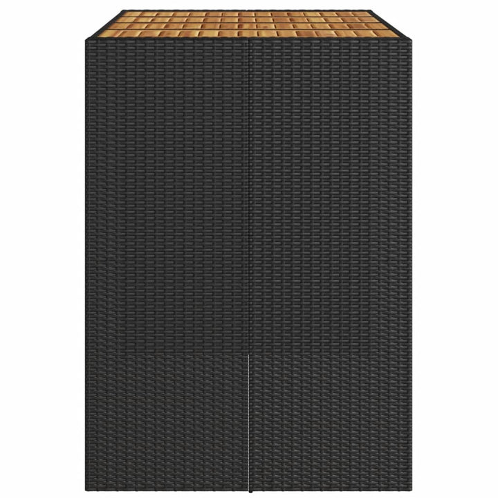 barbord til haven 145x80x110 cm akacietop polyrattan sort