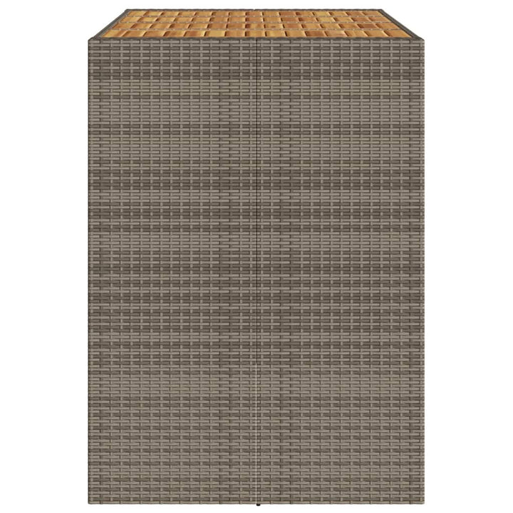 barbord til haven 145x80x110 cm akacietop polyrattan grå