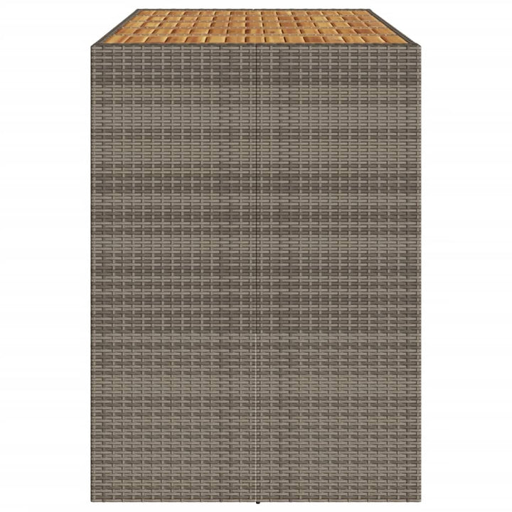 barbord til haven 185x80x110 cm akacietop polyrattan grå