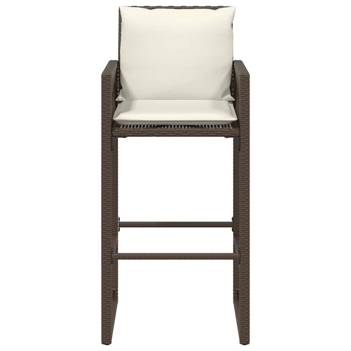 udendørs barstole med hynder 2 stk. polyrattan brun