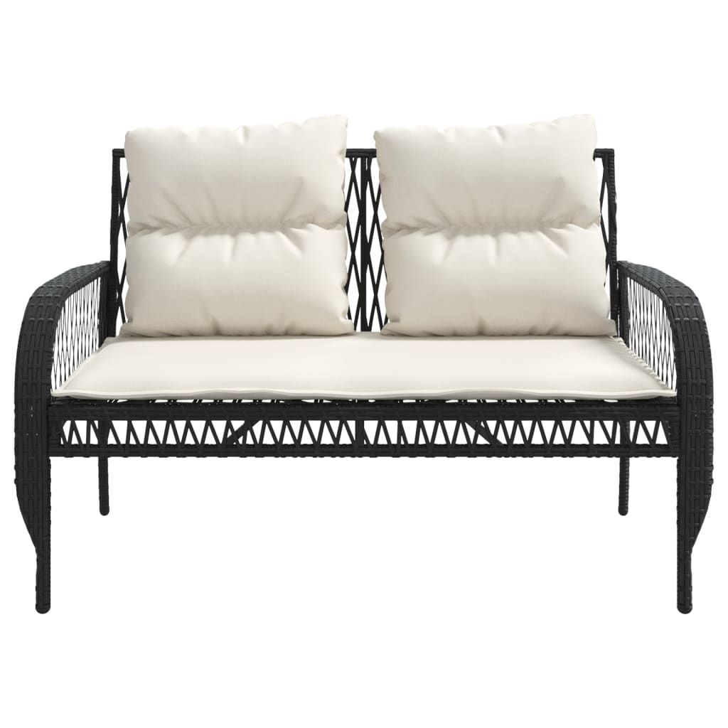 sofasæt til haven 4 dele med hynder polyrattan sort