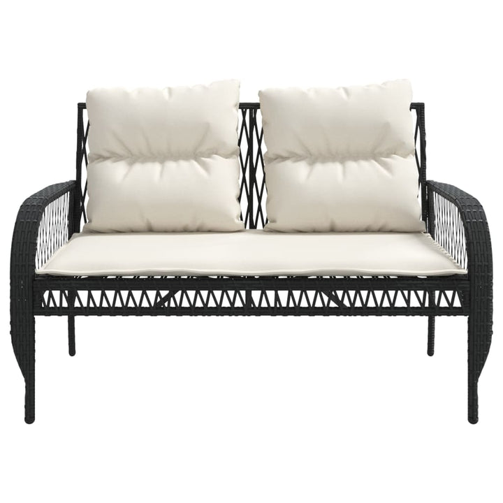 sofasæt til haven 4 dele med hynder polyrattan sort