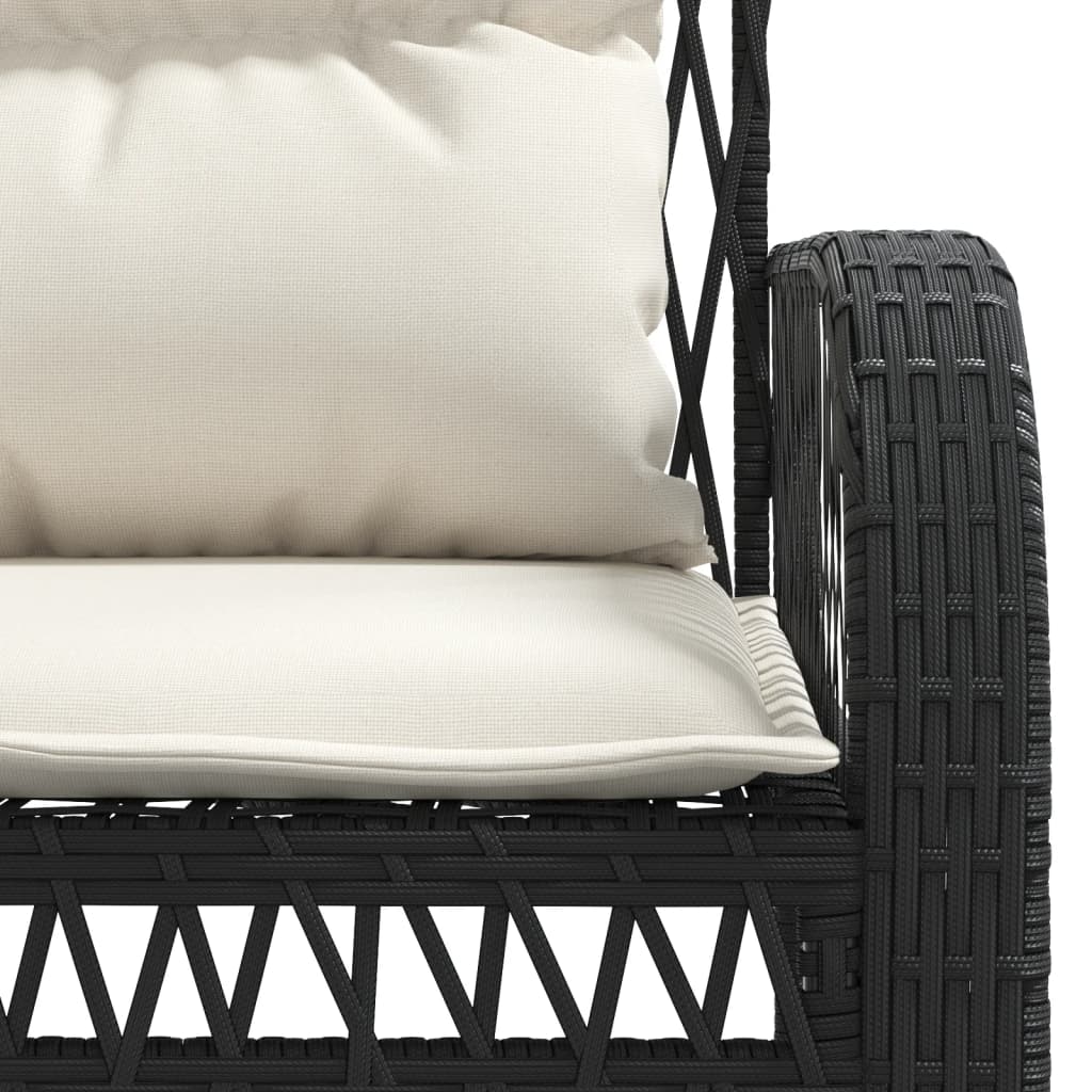 sofasæt til haven 4 dele med hynder polyrattan sort