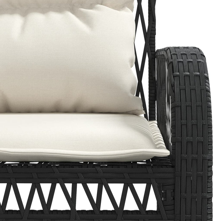 sofasæt til haven 4 dele med hynder polyrattan sort
