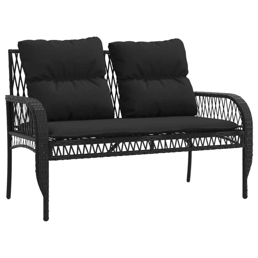 sofasæt til haven 4 dele med hynder polyrattan sort