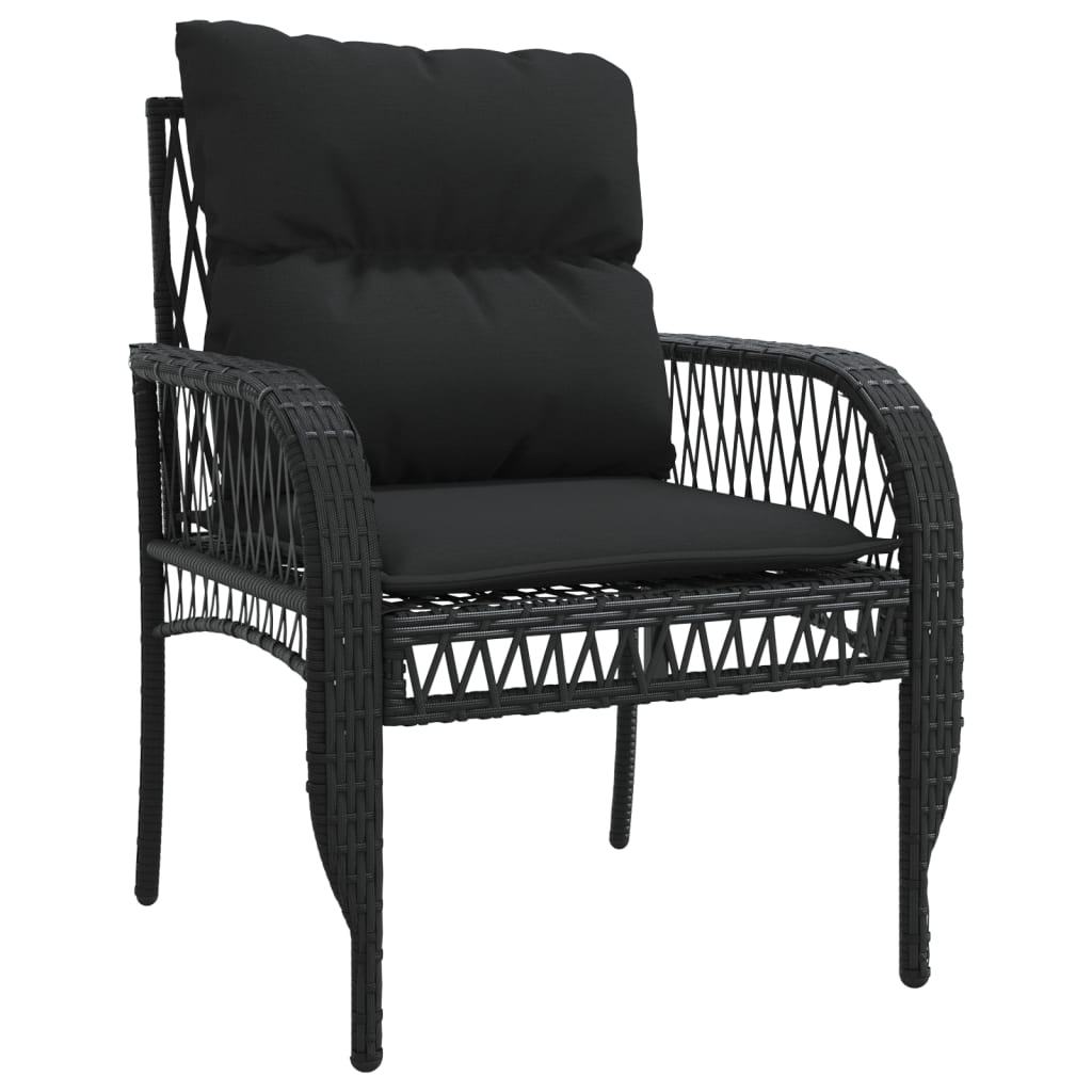 sofasæt til haven 4 dele med hynder polyrattan sort