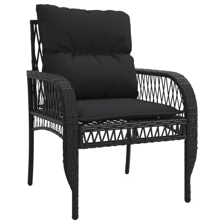 sofasæt til haven 4 dele med hynder polyrattan sort