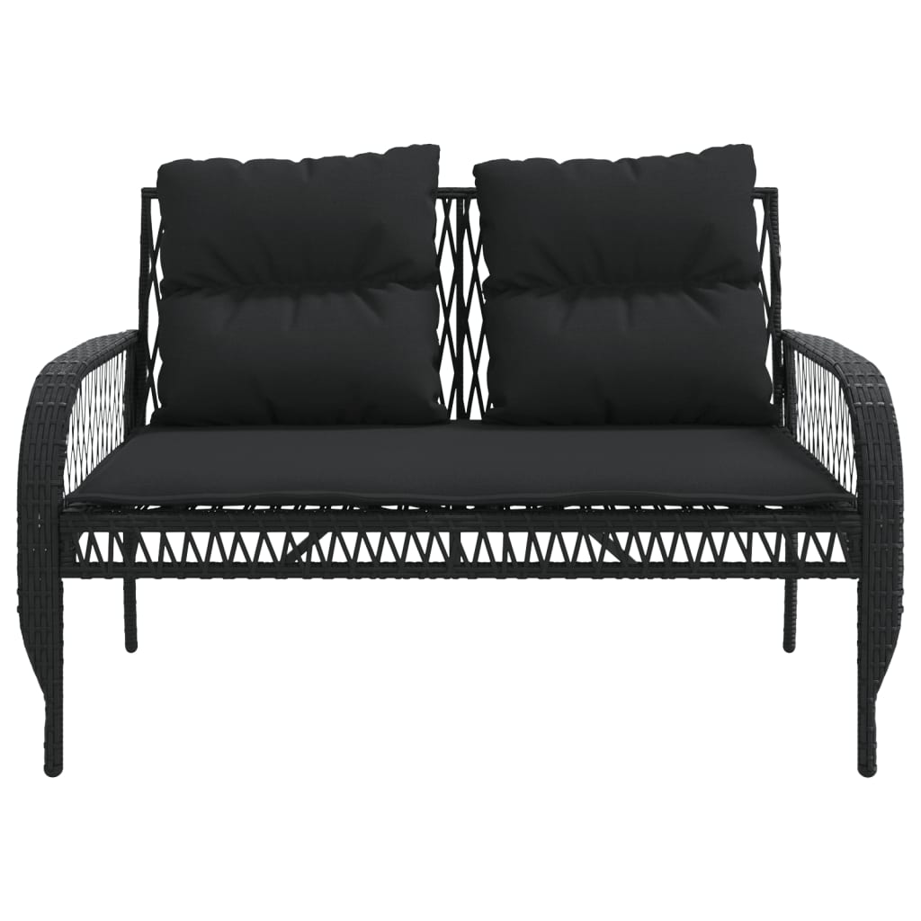 sofasæt til haven 4 dele med hynder polyrattan sort