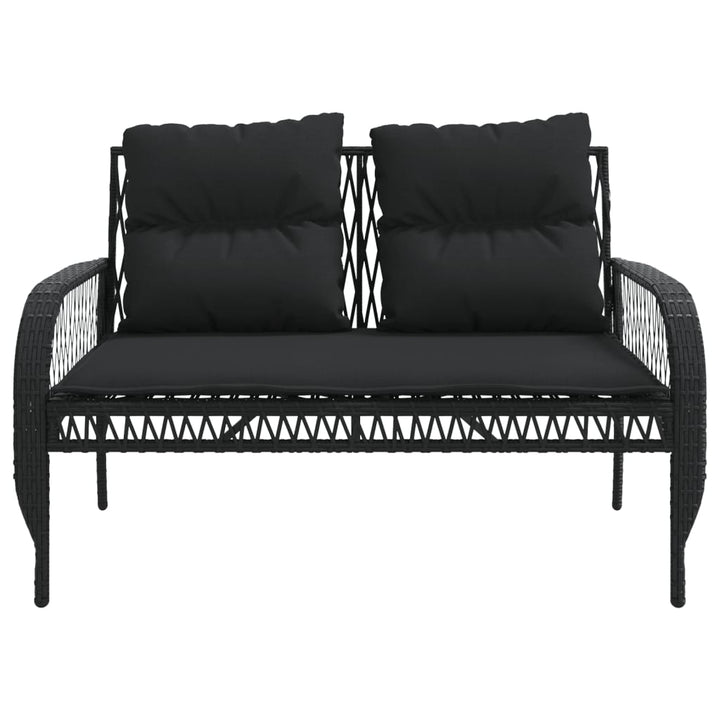 sofasæt til haven 4 dele med hynder polyrattan sort