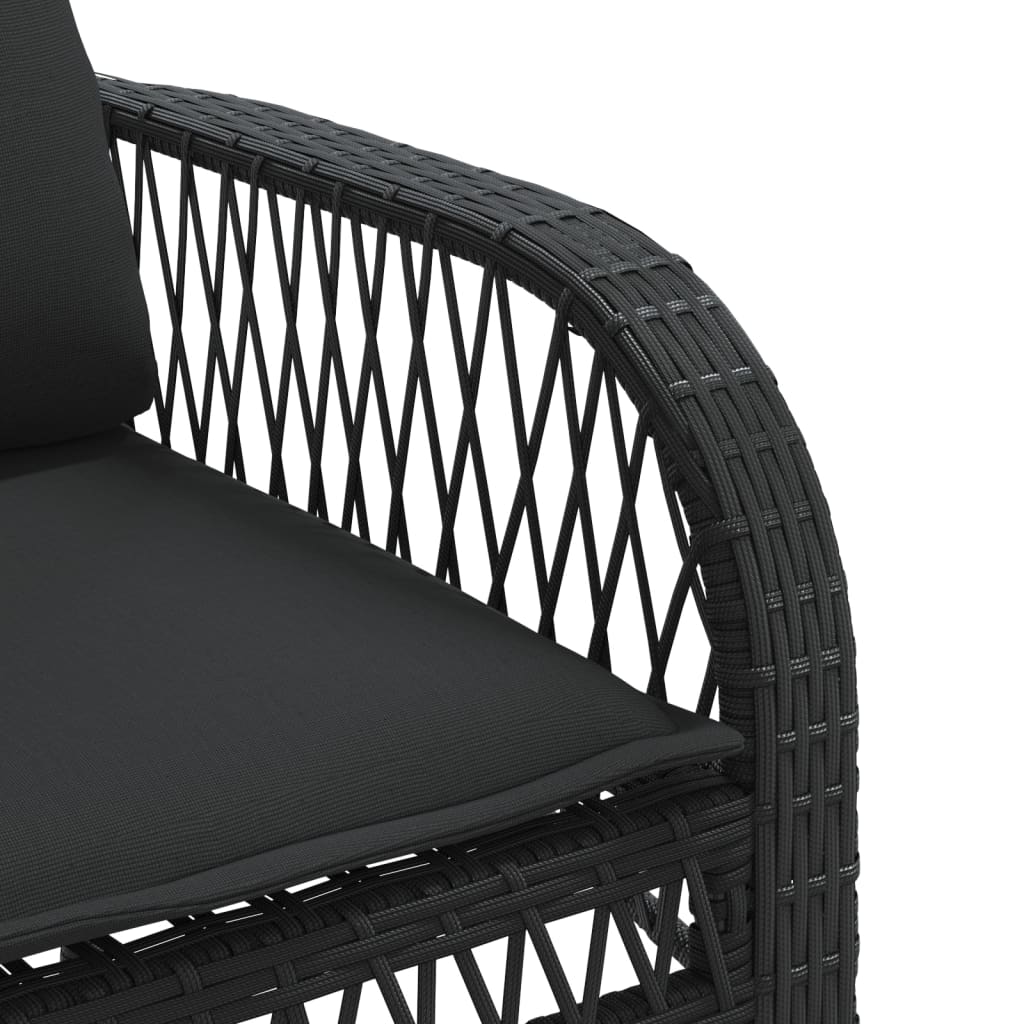 sofasæt til haven 4 dele med hynder polyrattan sort