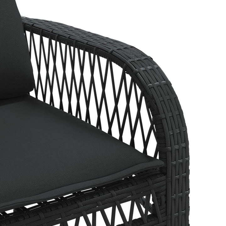 sofasæt til haven 4 dele med hynder polyrattan sort