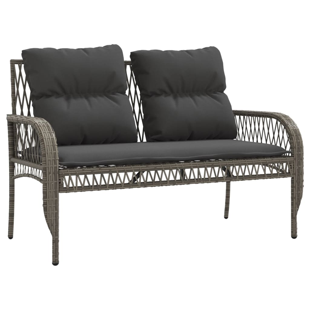 sofasæt til haven 4 dele med hynder polyrattan grå