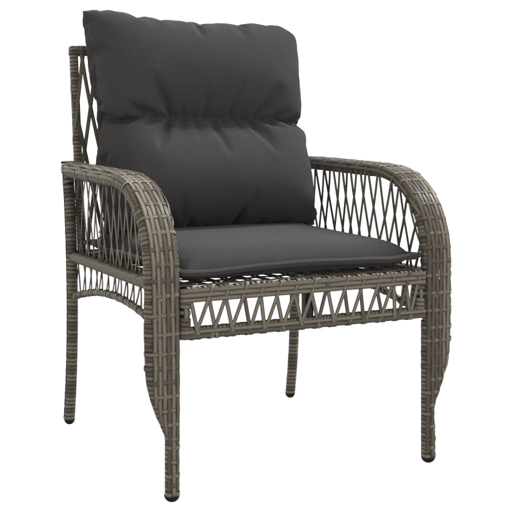 sofasæt til haven 4 dele med hynder polyrattan grå