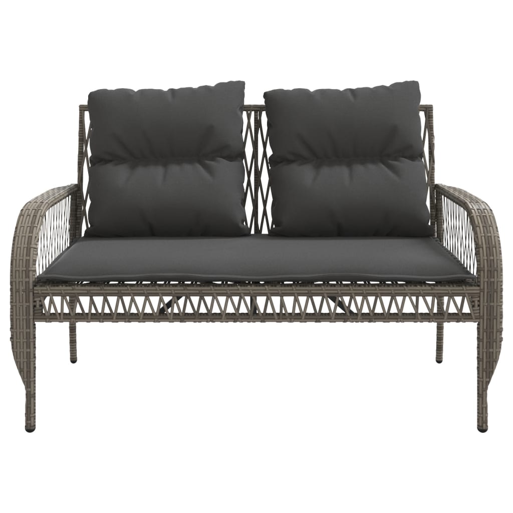 sofasæt til haven 4 dele med hynder polyrattan grå