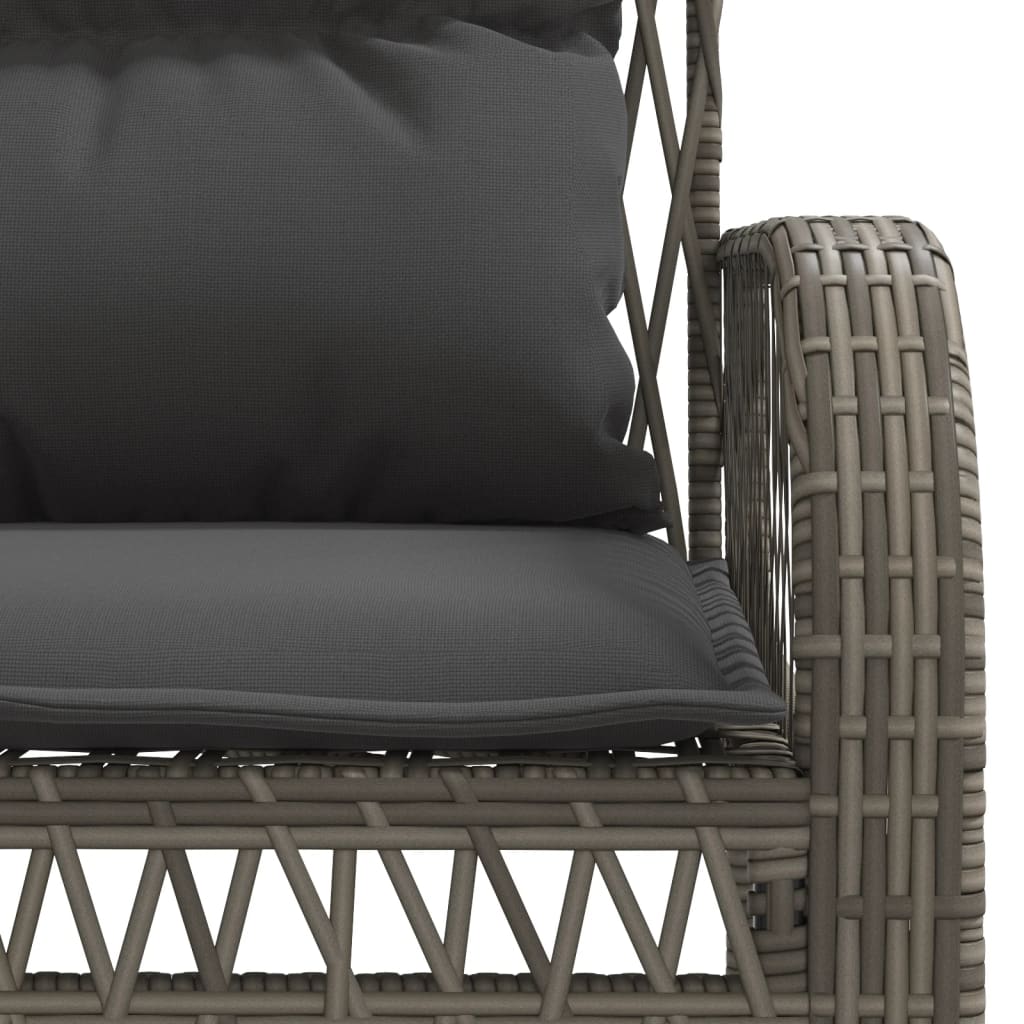 sofasæt til haven 4 dele med hynder polyrattan grå