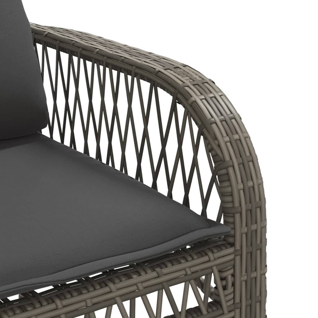 sofasæt til haven 4 dele med hynder polyrattan grå