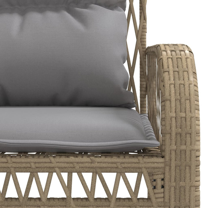 sofasæt til haven 4 dele med hynder polyrattan beige