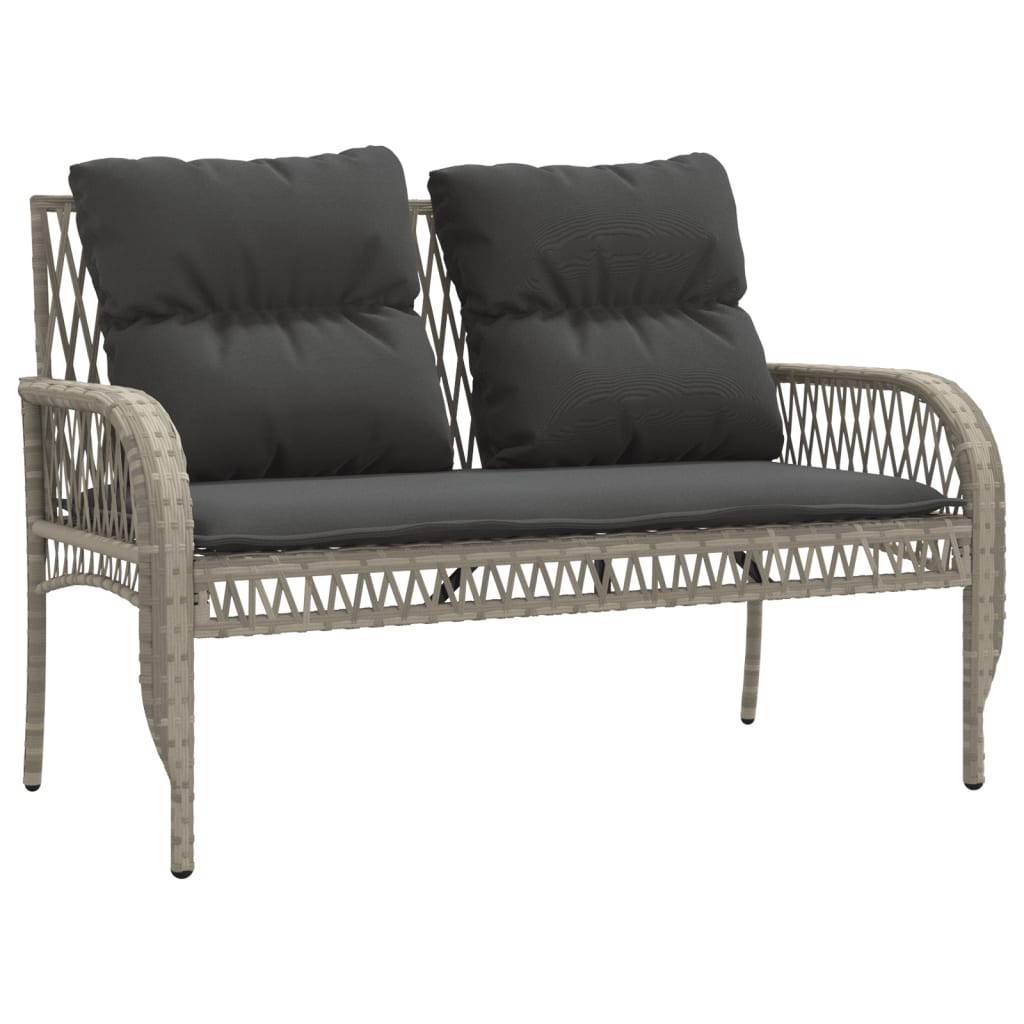 sofasæt til haven 4 dele med hynder polyrattan lysegrå