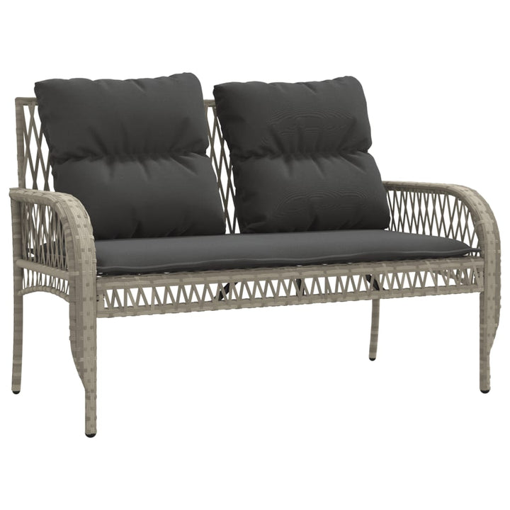 sofasæt til haven 4 dele med hynder polyrattan lysegrå