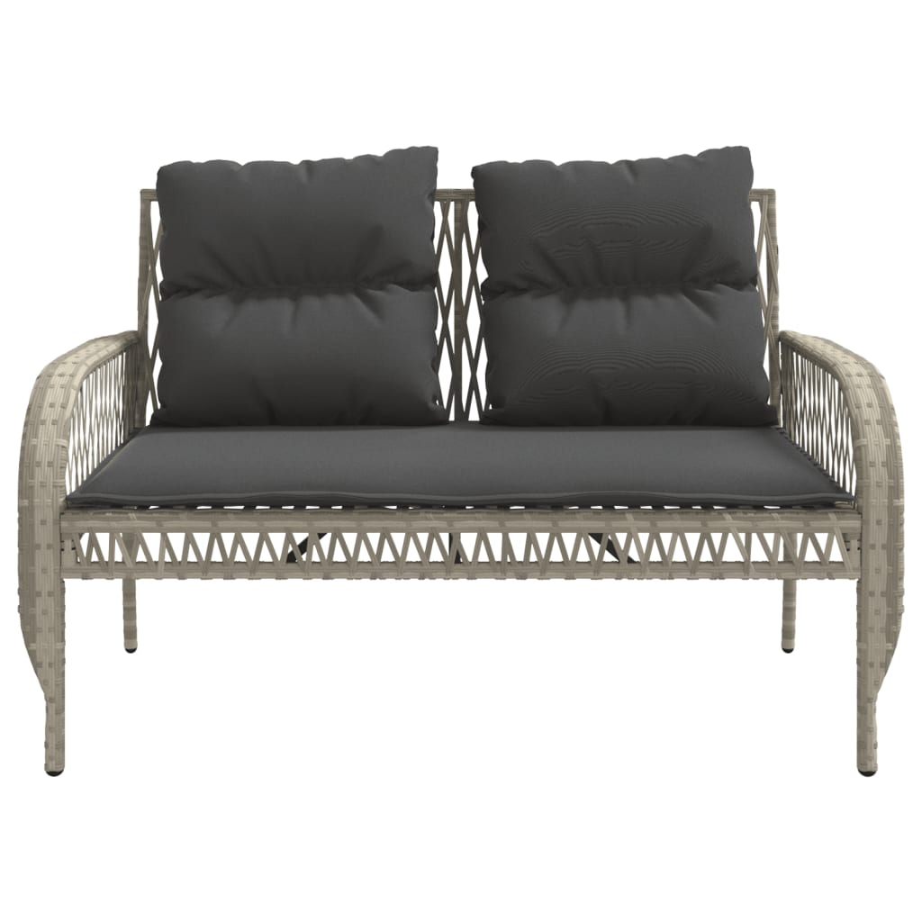 sofasæt til haven 4 dele med hynder polyrattan lysegrå