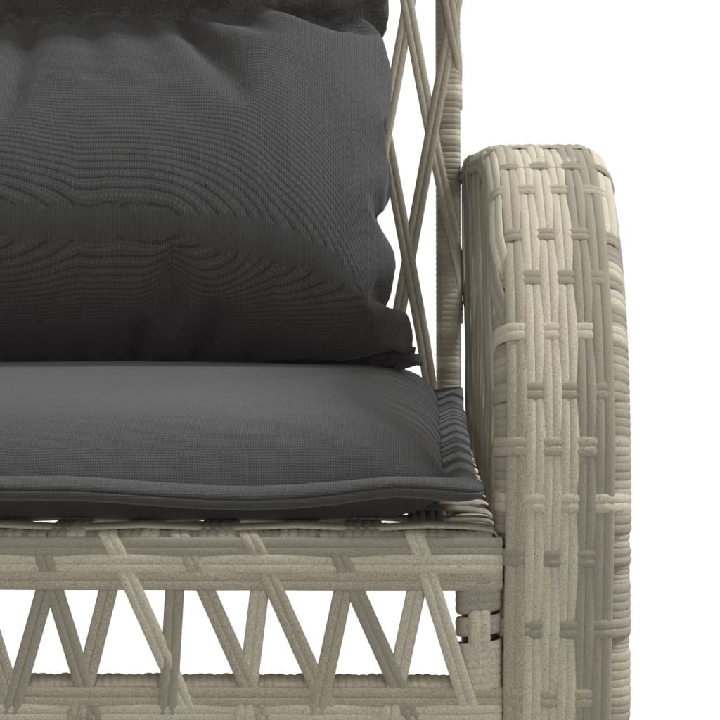 sofasæt til haven 4 dele med hynder polyrattan lysegrå